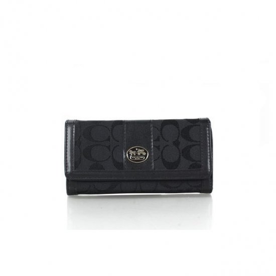 Coach Envelope in Signature Small Black Wallets FFC Coach Envelope in Signature Small Black Wallets FFC